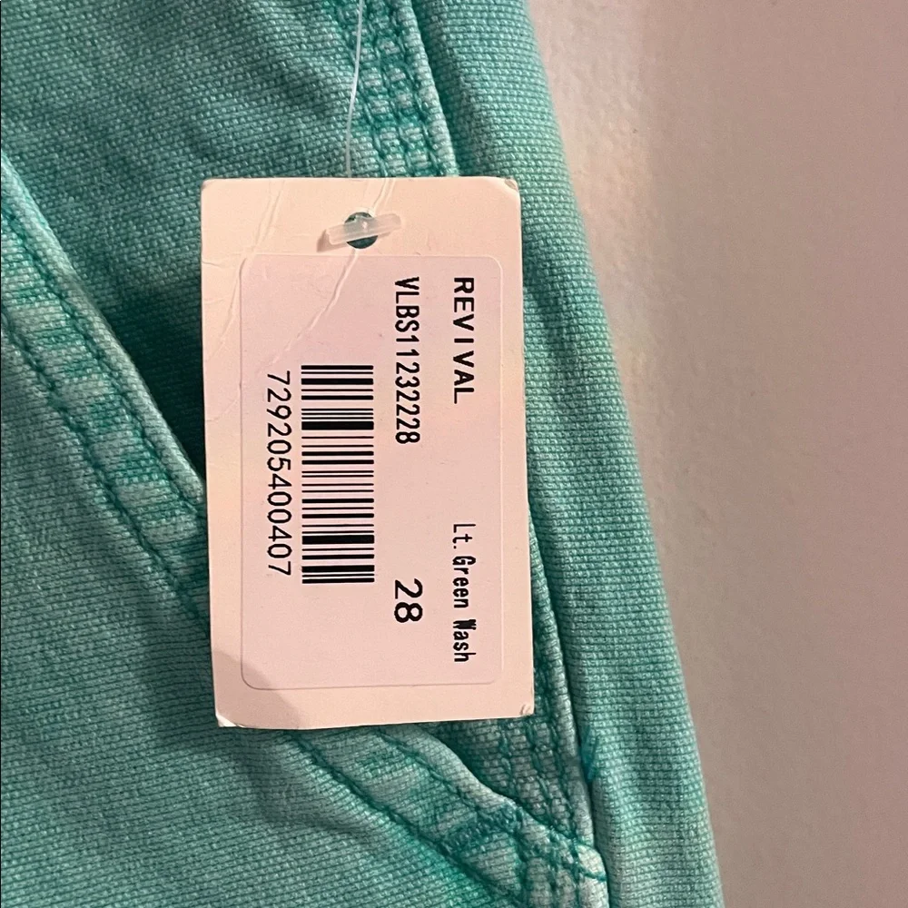 New Valabasas size 28 Revival Lt green wash cotton carpenter button fly Jean's - Picture 5 of 15